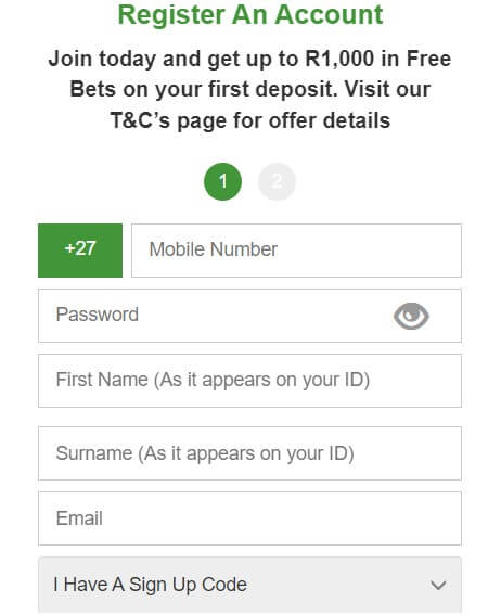 Betway Review - Registration