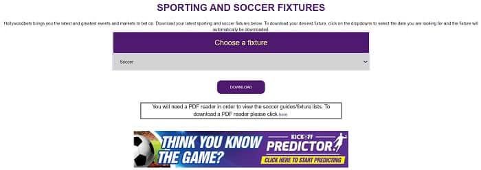 Hollywoodbets Soccer Fixtures