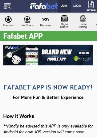 Fafabet Android