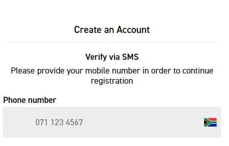 Fafabet Mobile Registration Form